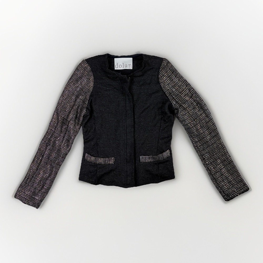 Dolan Anthropologie Blazer Jacket Full Zip Silk USAā Career Lux Old Money Sz S